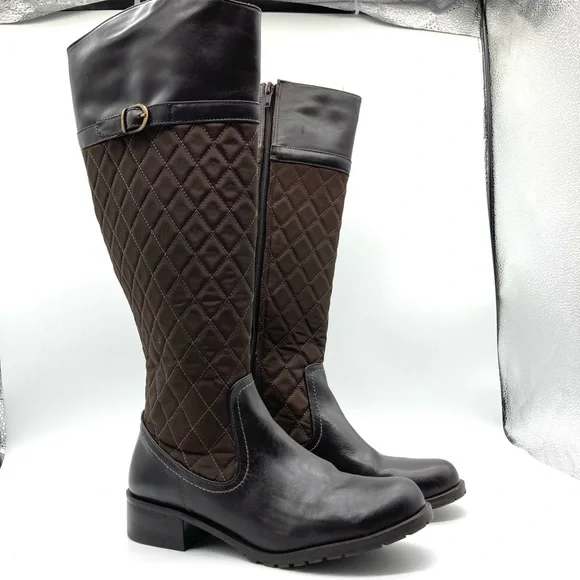 Talbots Brown Tamera Quilted Riding Boots - Picture 3 of 15